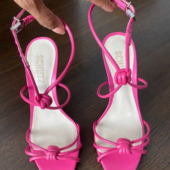 SCHUTZ High Heels Sandals Magenta Fuchsia Stilettos - Picture 3 of 3